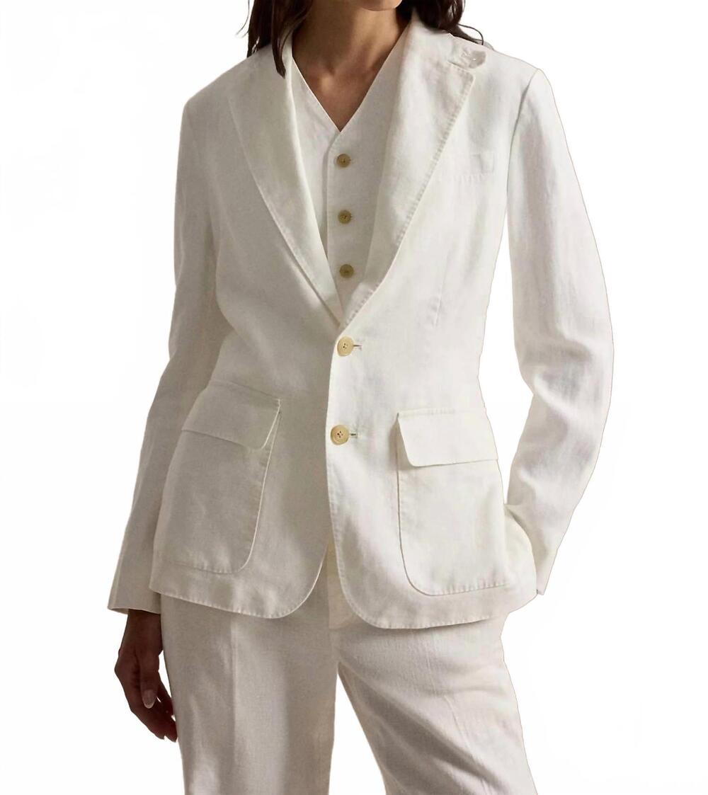 NEW RALPH LAUREN single-breasted linen blazer in nevis